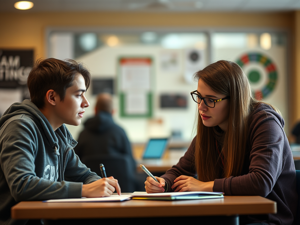 teens working with a tutor